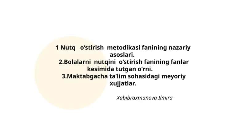 Nutq o‘stirish metodikasi fanining nazariy asoslari 1