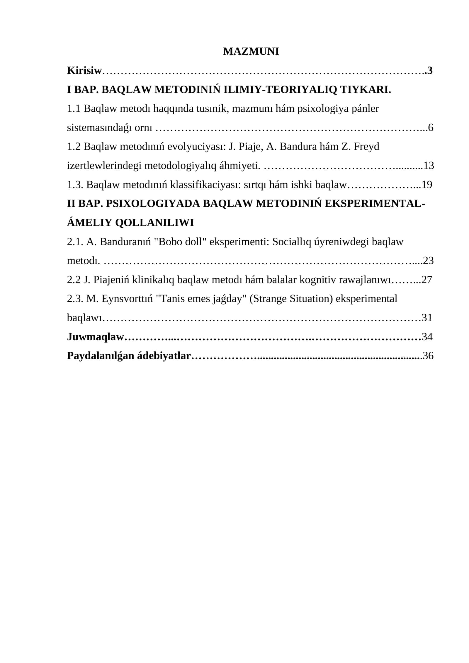 PSIXOLOGIYADA BAQLAW METODINIŃ EKSPERIMENTAL-ÁMELIY QOLLANILIWI 1