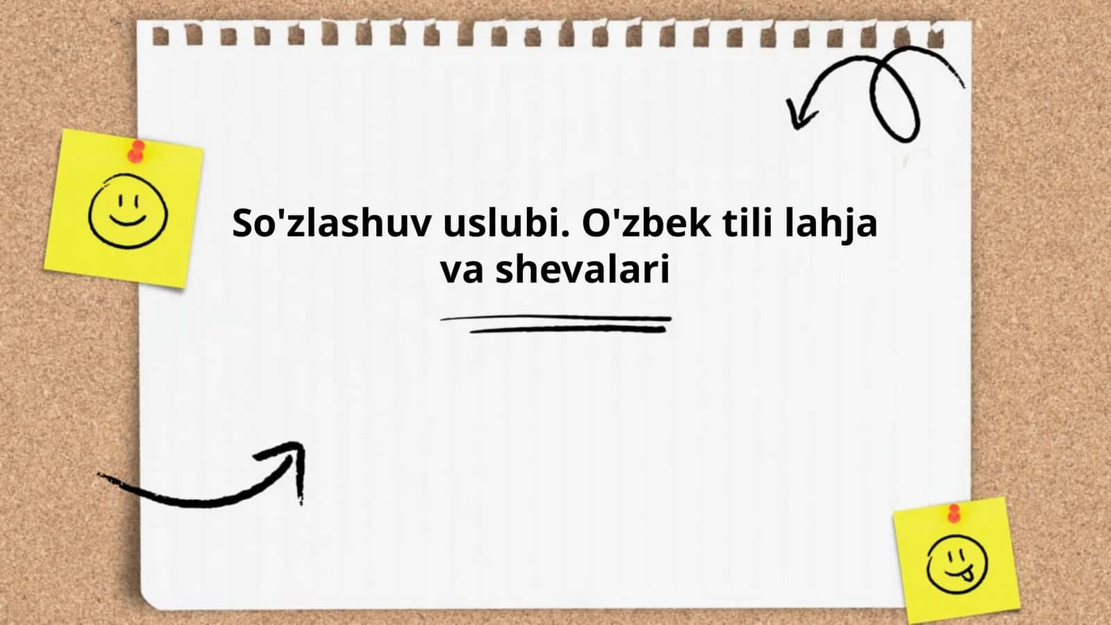 So'zlashuv uslubi. O'zbek tili lahja va shevalari 1