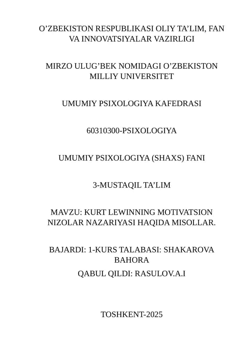 UMUMIY PSIXOLOGIYA (SHAXS) FANI 1