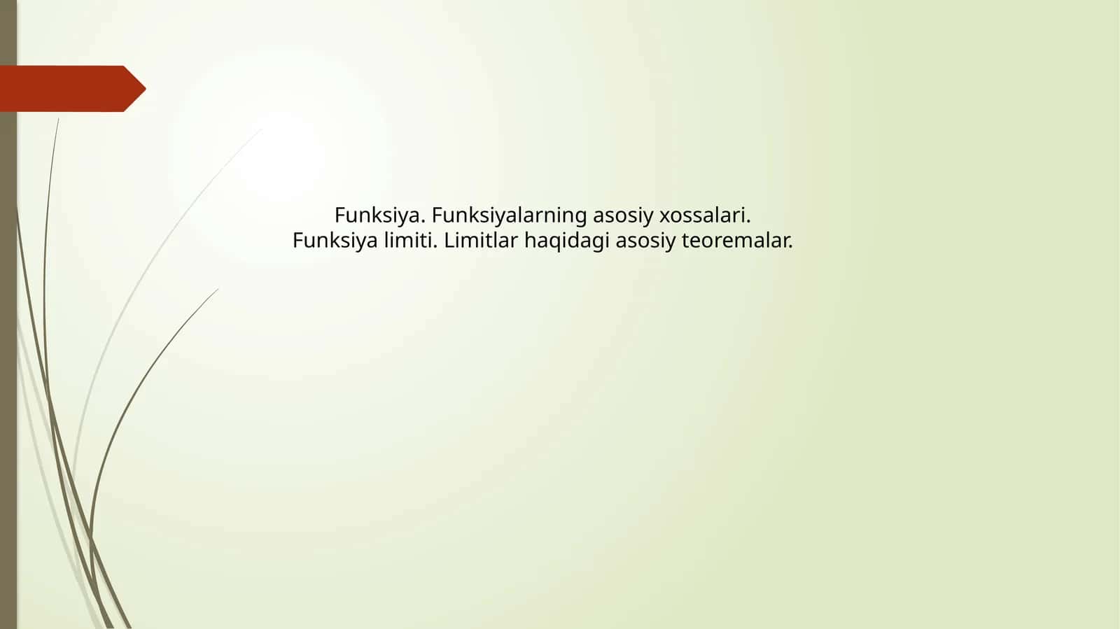 Funksiyalar va limitlar 1
