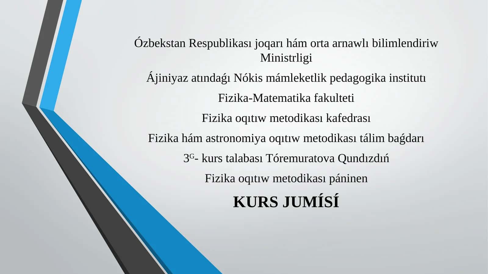 Fizika oqıtıw metodikası 1