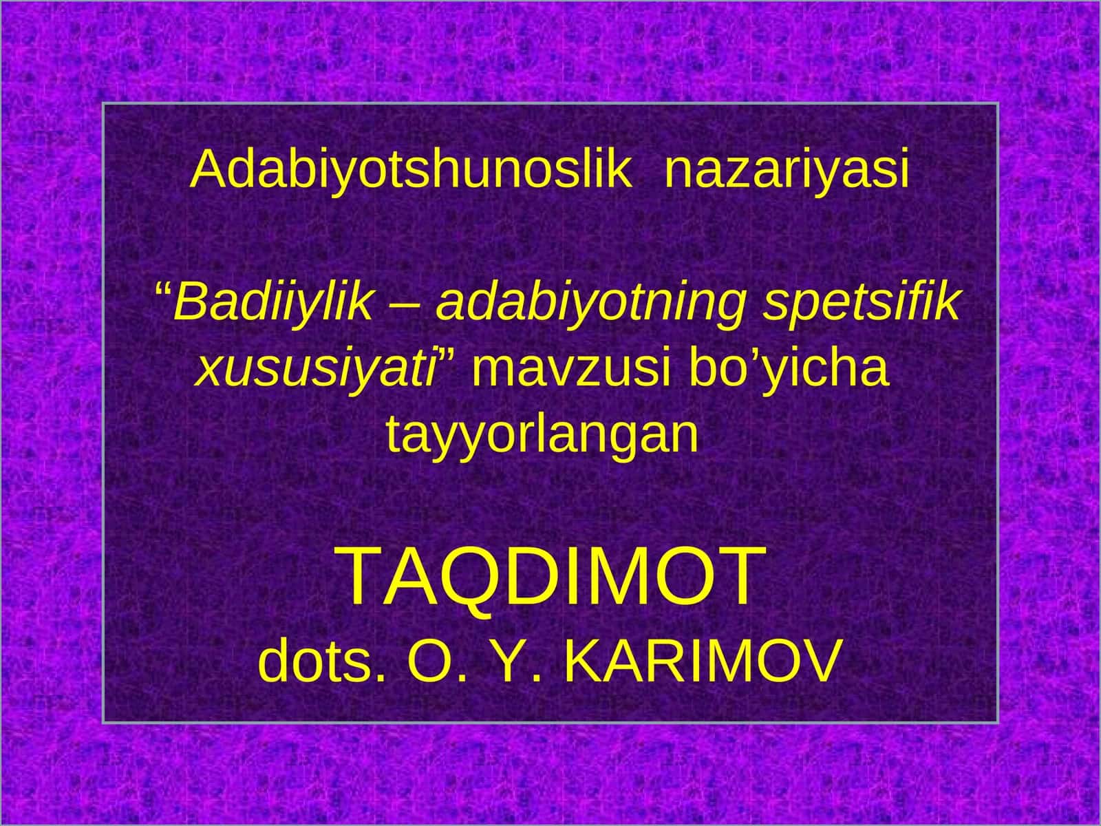 Adabiyotshunoslik nazariyasi 1