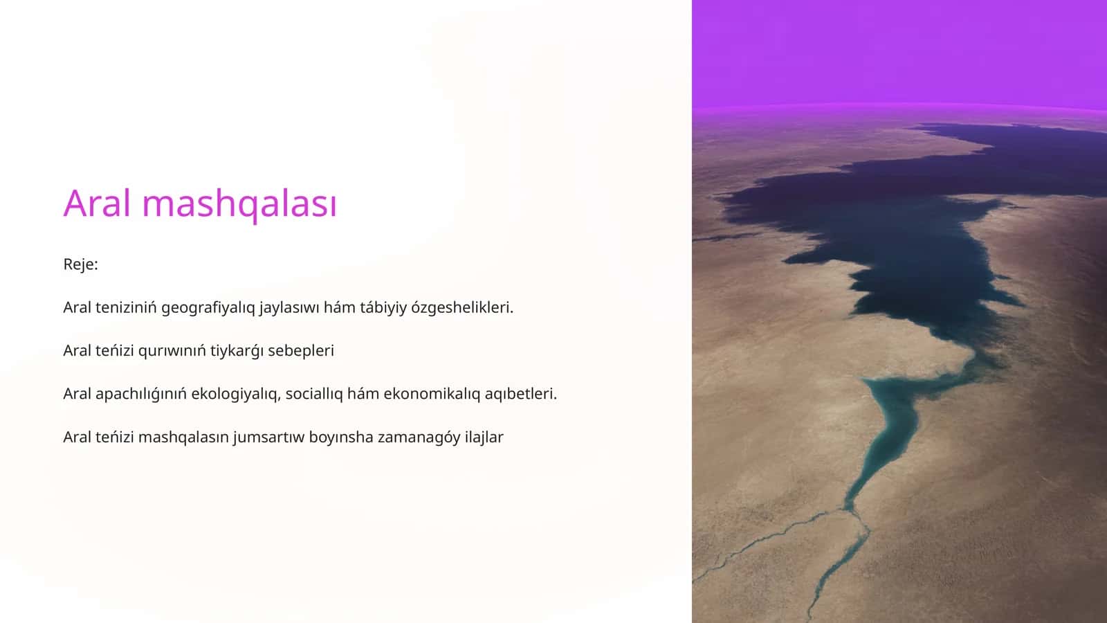 Aral mashqalası 1