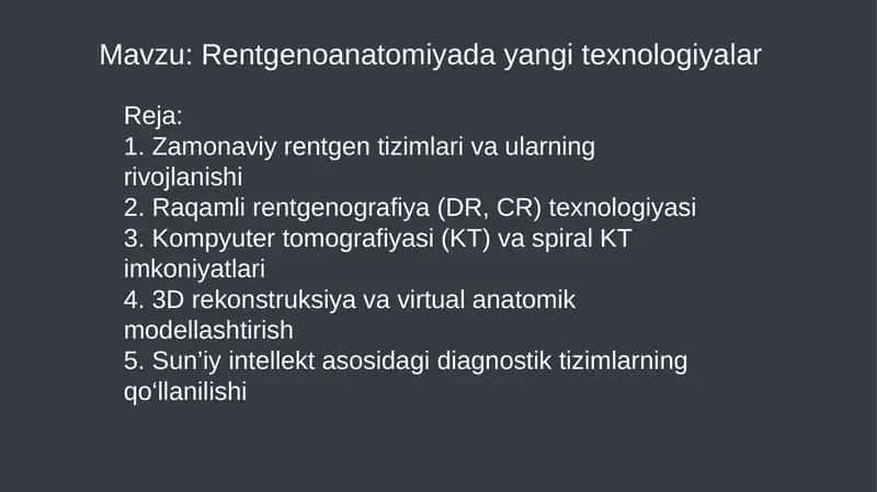 Rentgenoanatomiyada yangi texnologiyalar 1