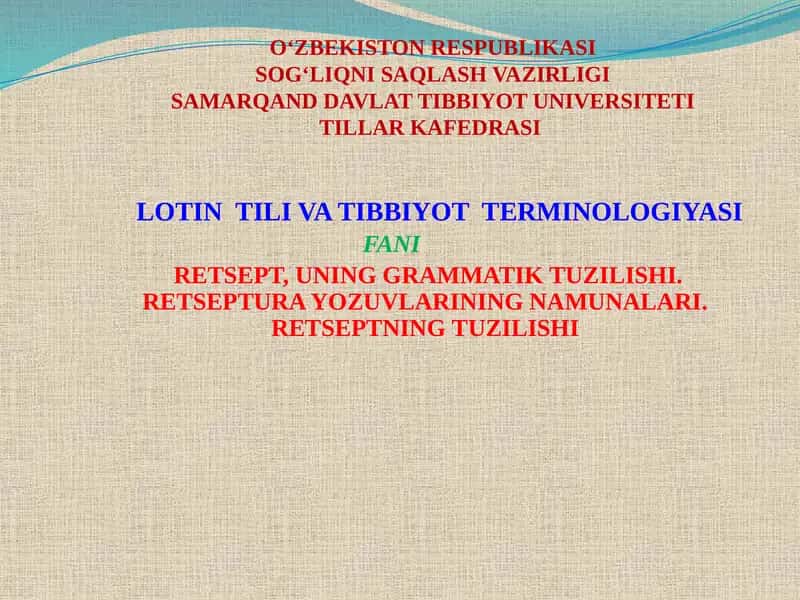 RETSEPTURA 1