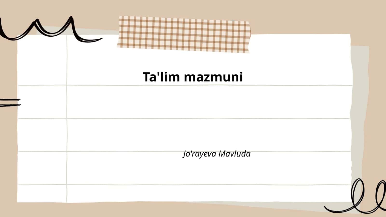 Ta'lim mazmuni 1