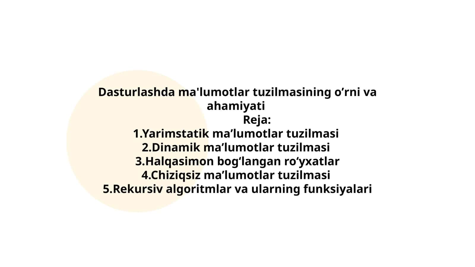 Dasturlashda ma'lumotlar tuzilmasining oʼrni va ahamiyati 1