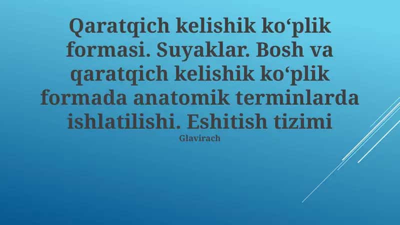 Qaratqich kelishik koʻplik formasi 1