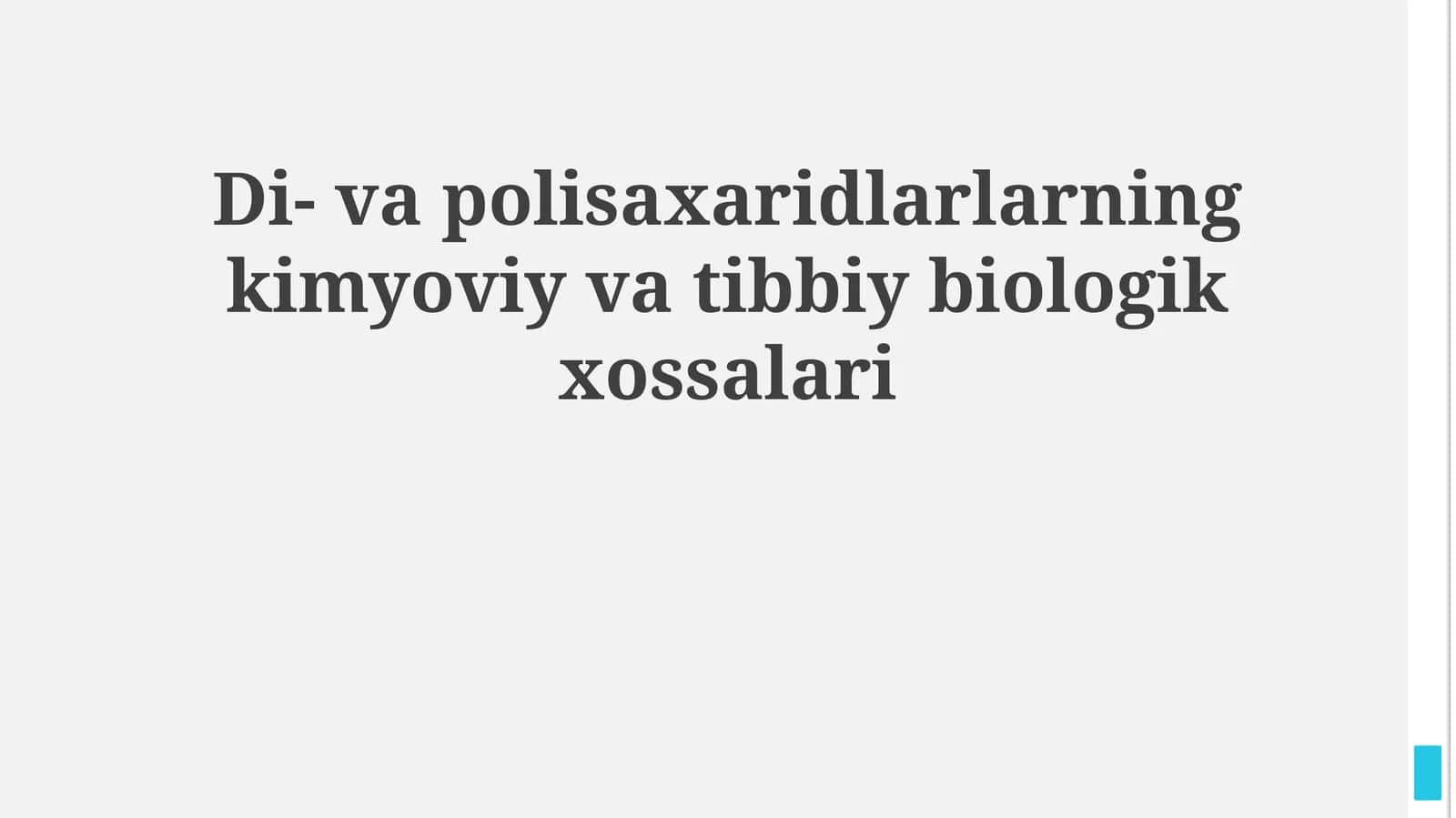 Di- va polisaxaridlarlarning kimyoviy va tibbiy biologik xossalari 1