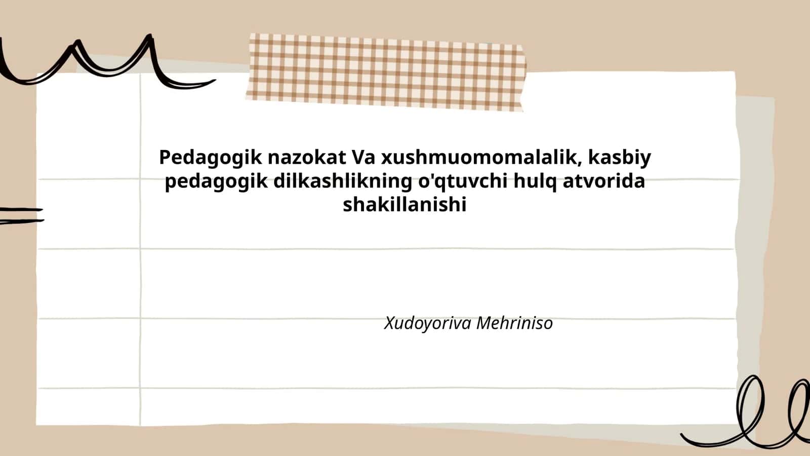 Pedagogik nazokat Va xushmuomomalalik 1