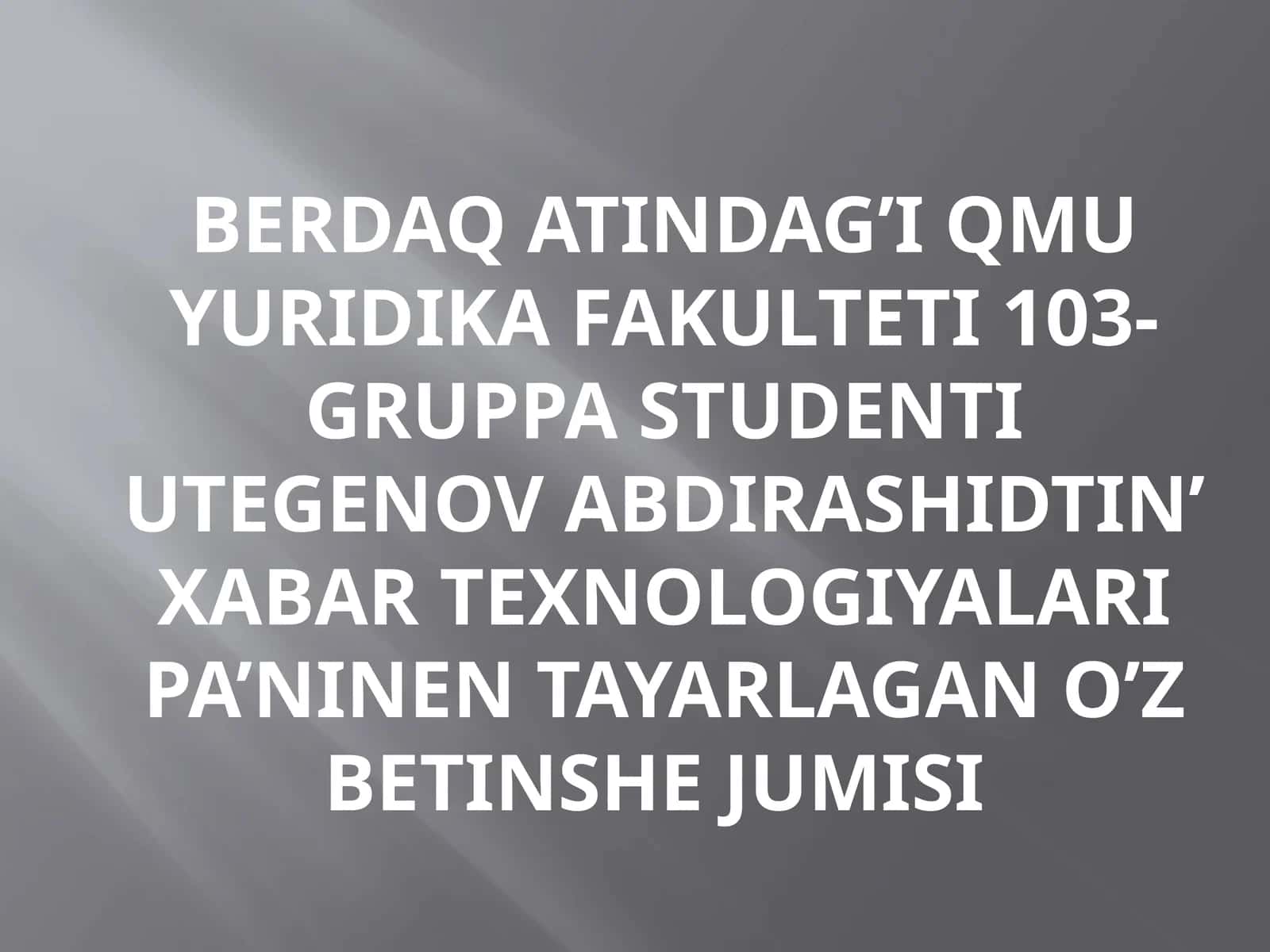 Xabar texnologiyalari 1