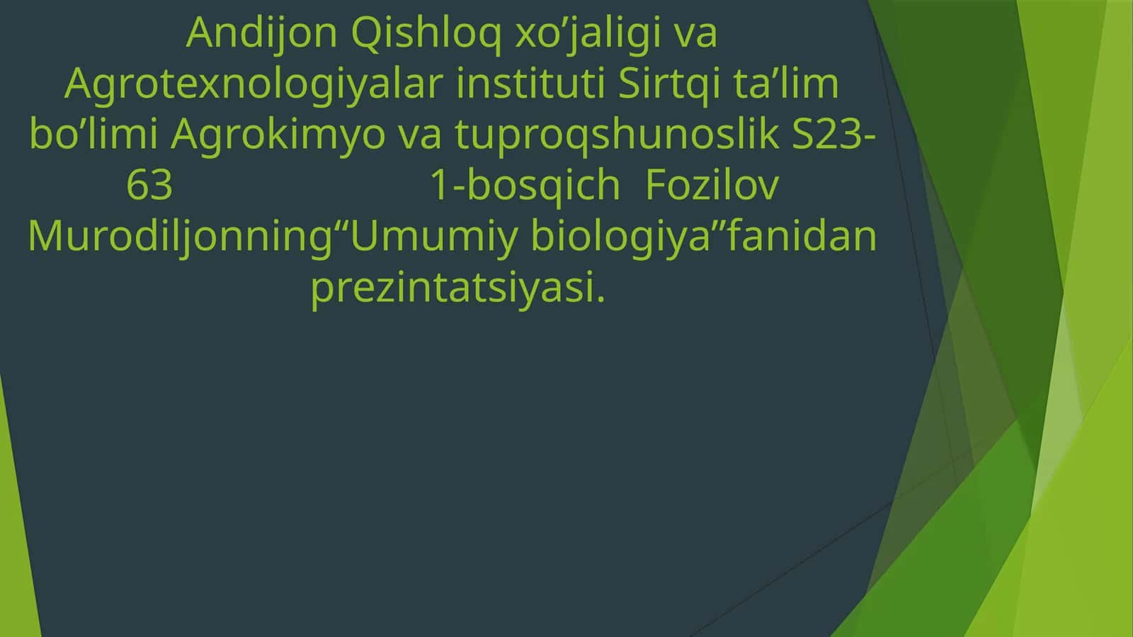 Umumiy biologiya fan prezintatsiyasi 1