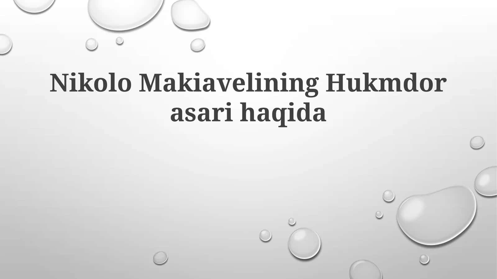 Nikolo Makiavellining "Knyaz" asari 1