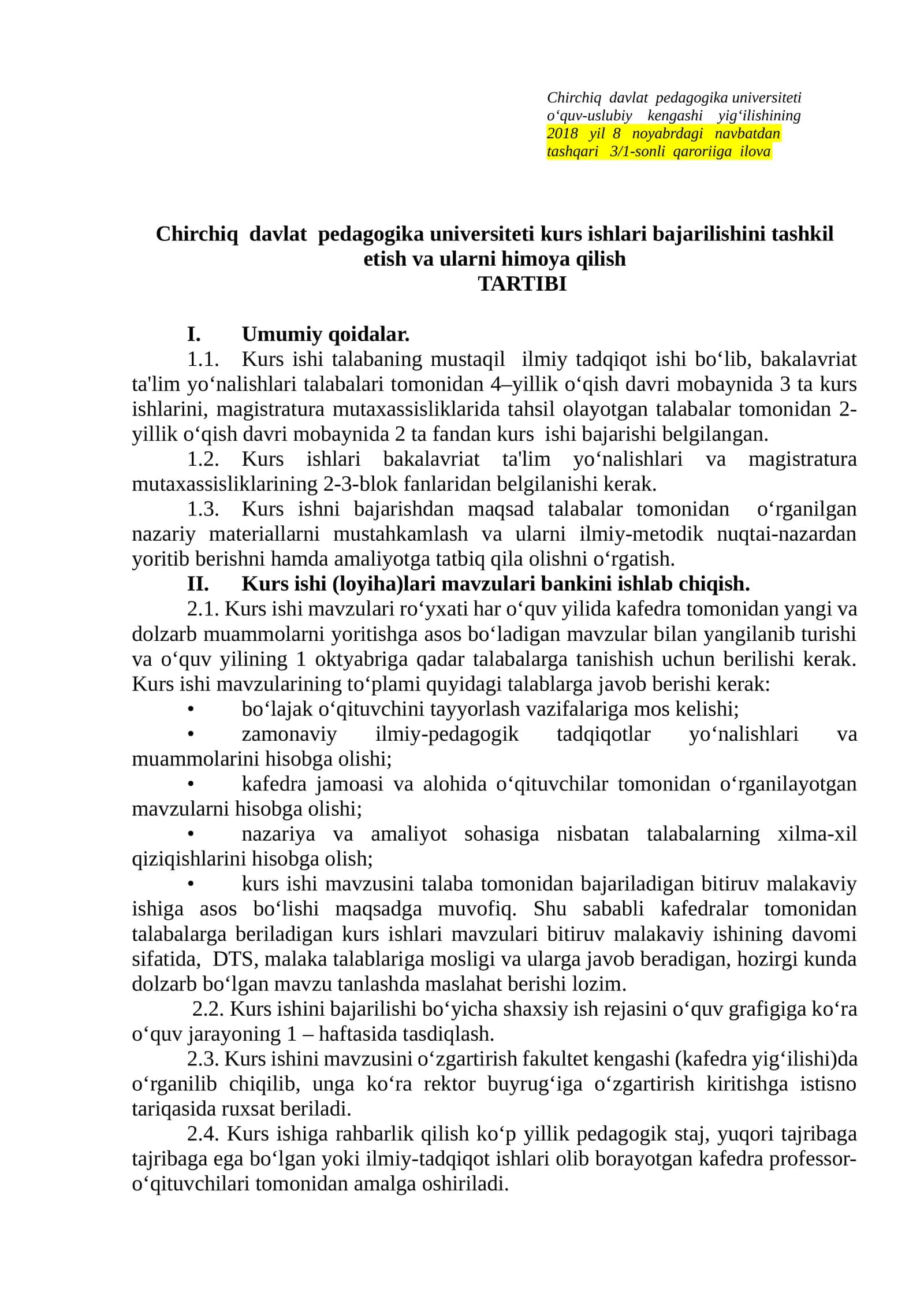 Kurs ishlari bajarilishi 1