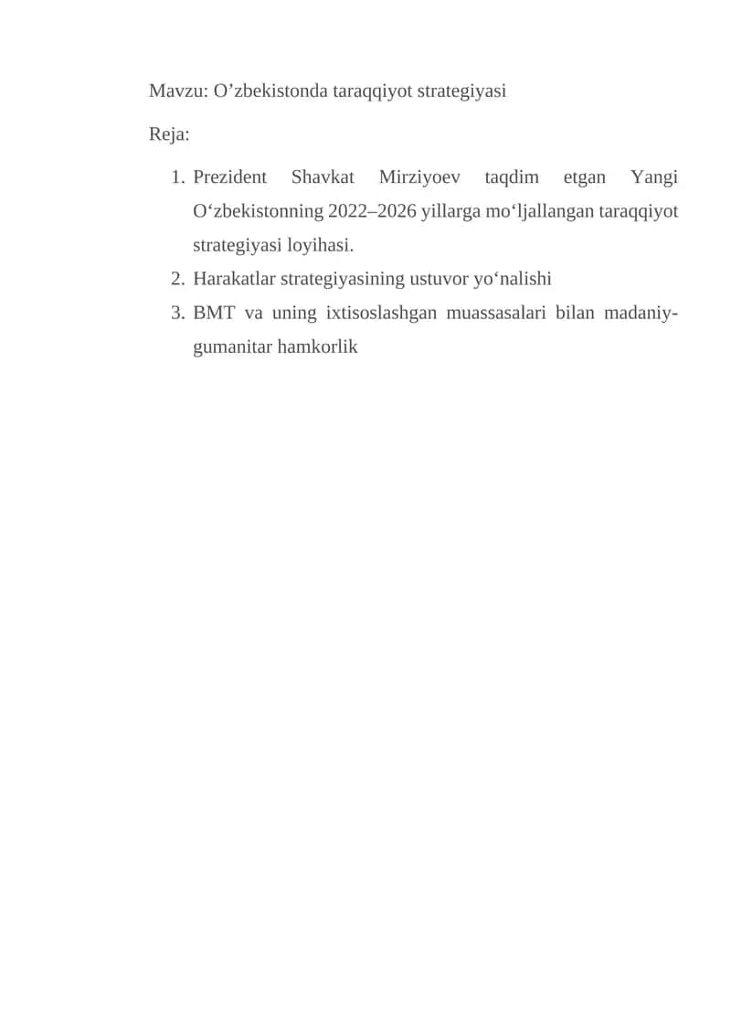 Yangi O‘zbekiston tarraqiyot strategiyasi 1