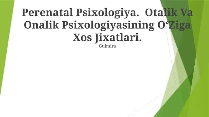 Perenatal Psixologiya 1