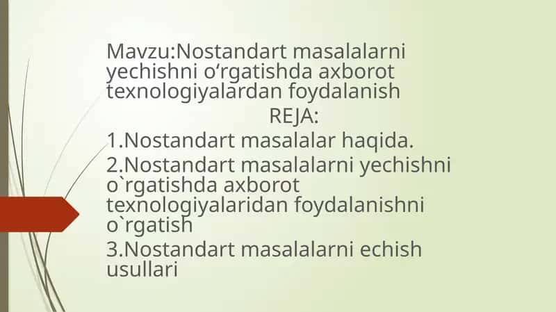 Nostandart masalalarni yechishni oʻrgatishda axborot texnologiyalardan foydalanish 1