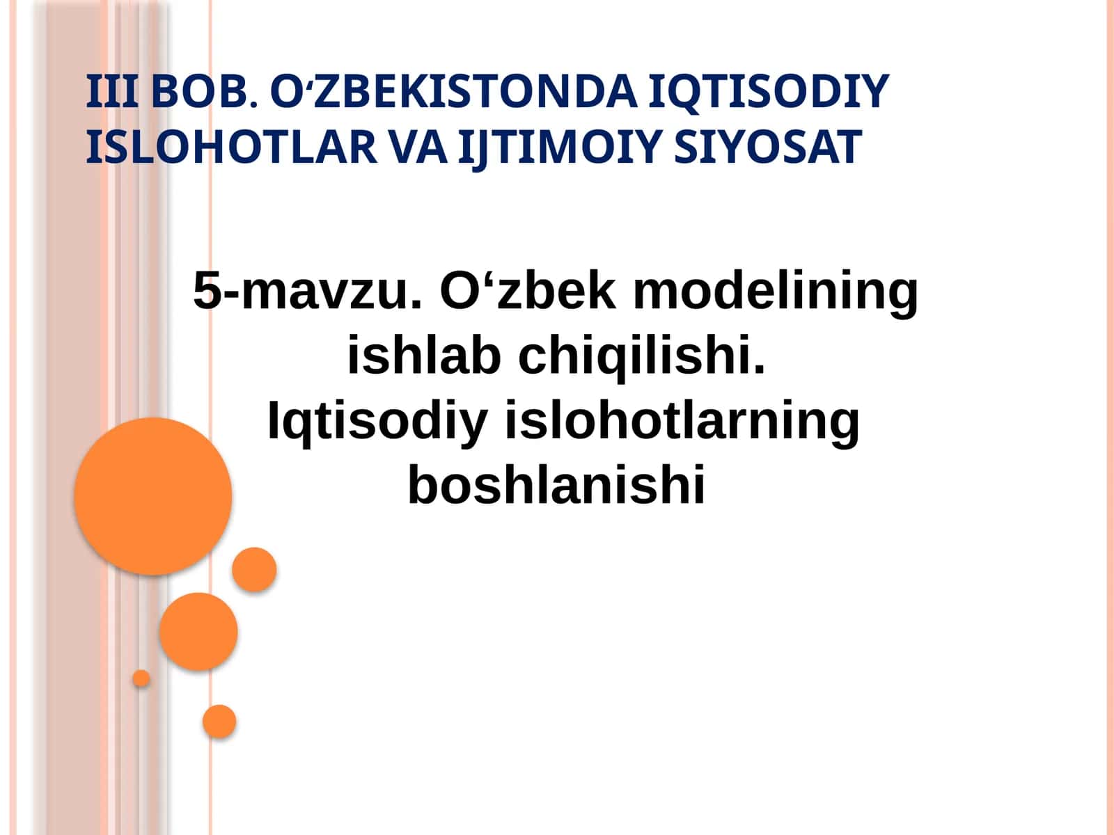 O‘zbekistonda Iqtisodiyislohlar Vaijtimoiy Siyosat 1