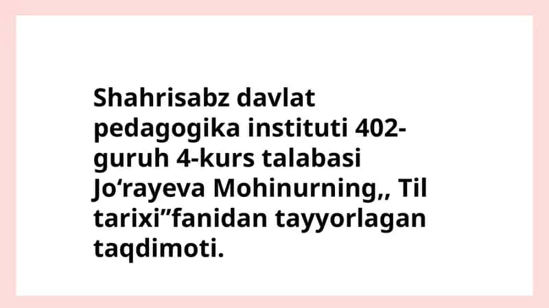 Tiltarixi fanida taqdimot 1