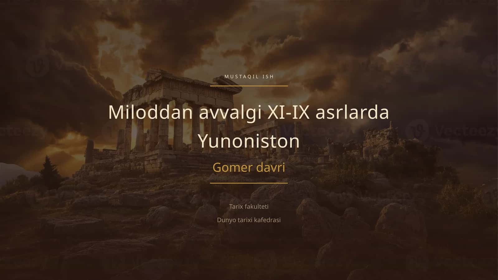 Miloddan avvalgi XI-IX asrlarda Yunoniston. Gomer davri 1