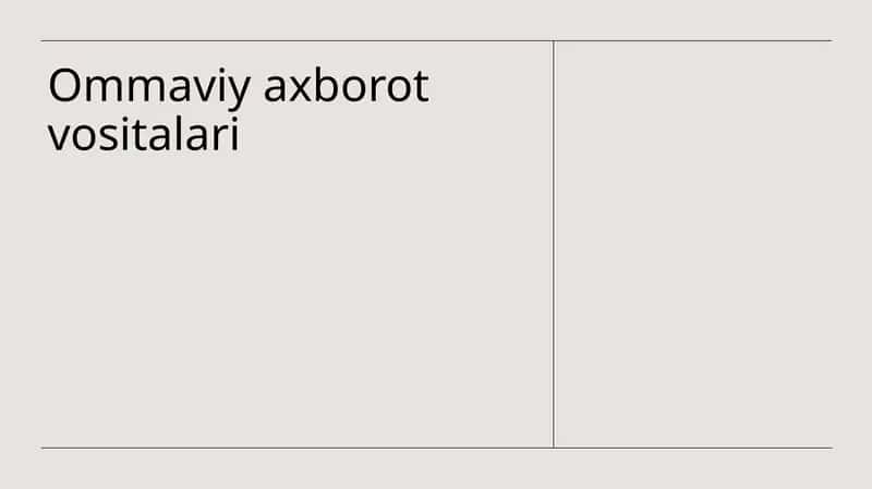 Ommaviy axborot vositalari 1