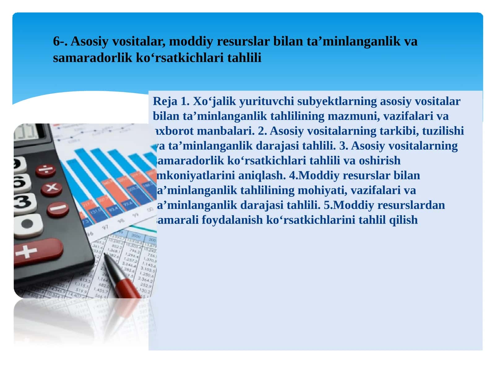 Xoʻjalik yurituvchi subyektlarning taʼminlanganlik tahlili 1