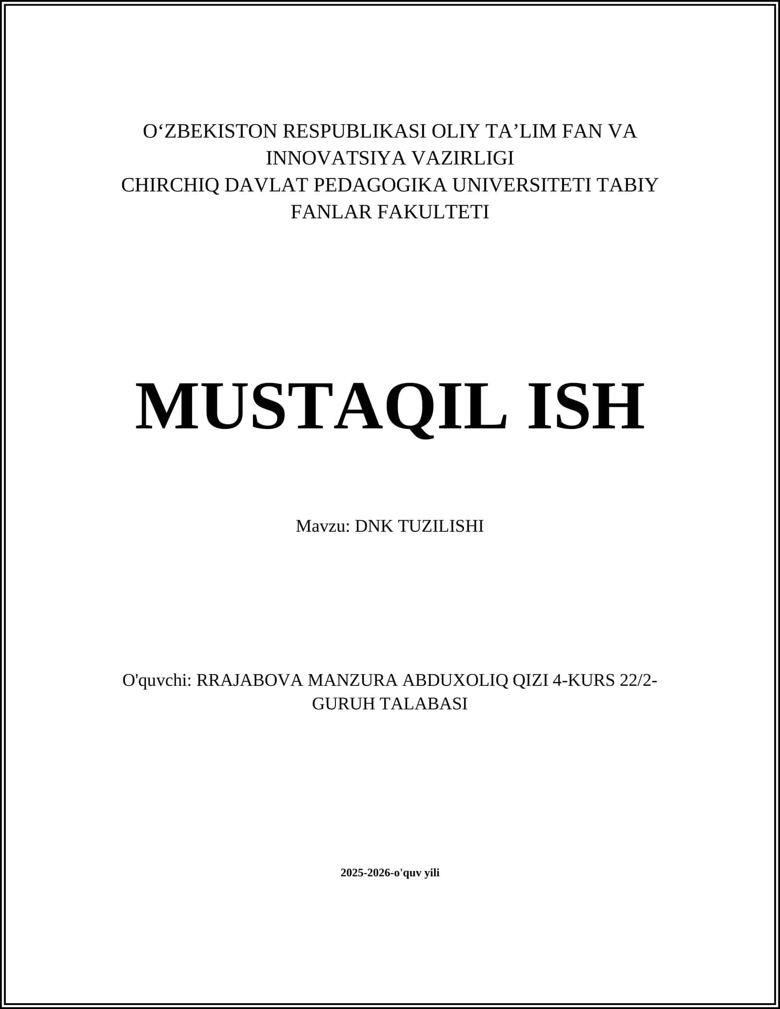 DNK TUZILISHI 1