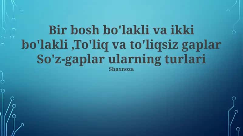 Oddiy va Murakkab Gaplar 1
