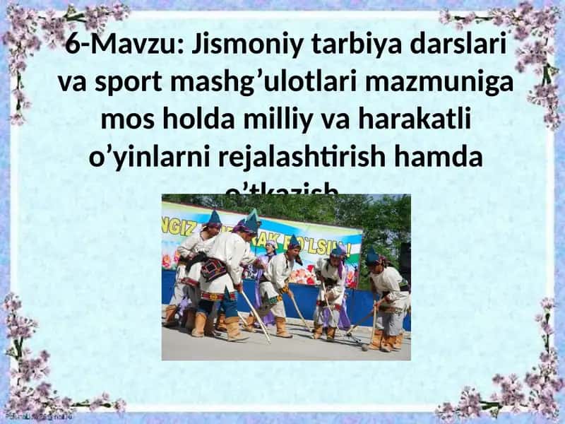 Milliy harakatli o'yinlarni o'tkazish metodikasi 1