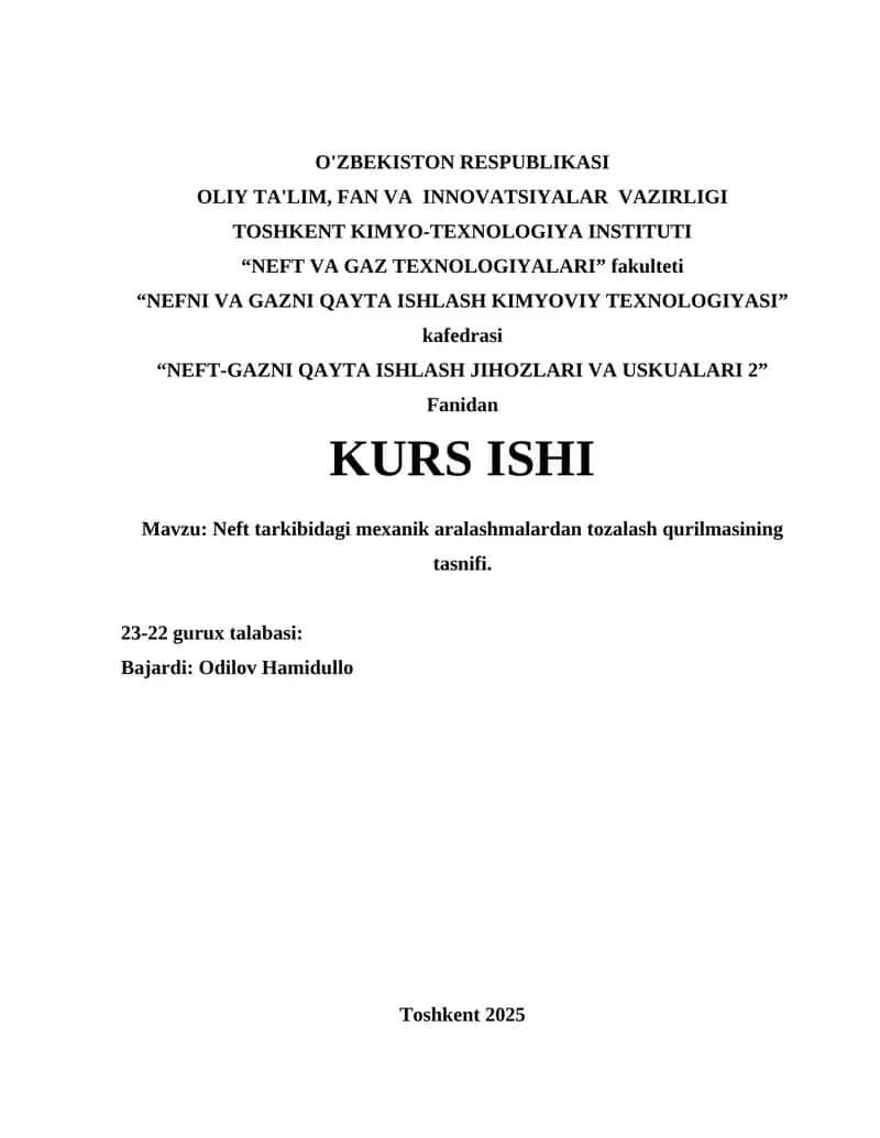 Neft-Gazni Qayta Ishlash Jihozlari va Uskualari 2 1