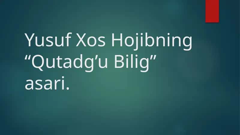 Qutadg’u Bilig 1