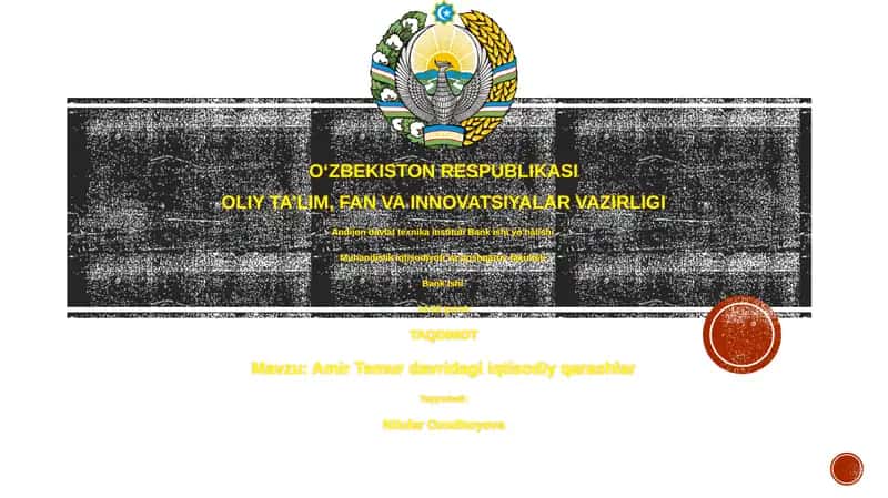 Amir Temur davridagi iqtisodiy qarashlar 1