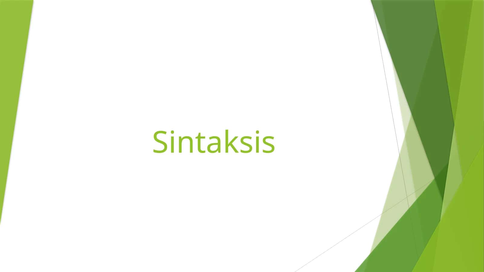 Sintaksis 1