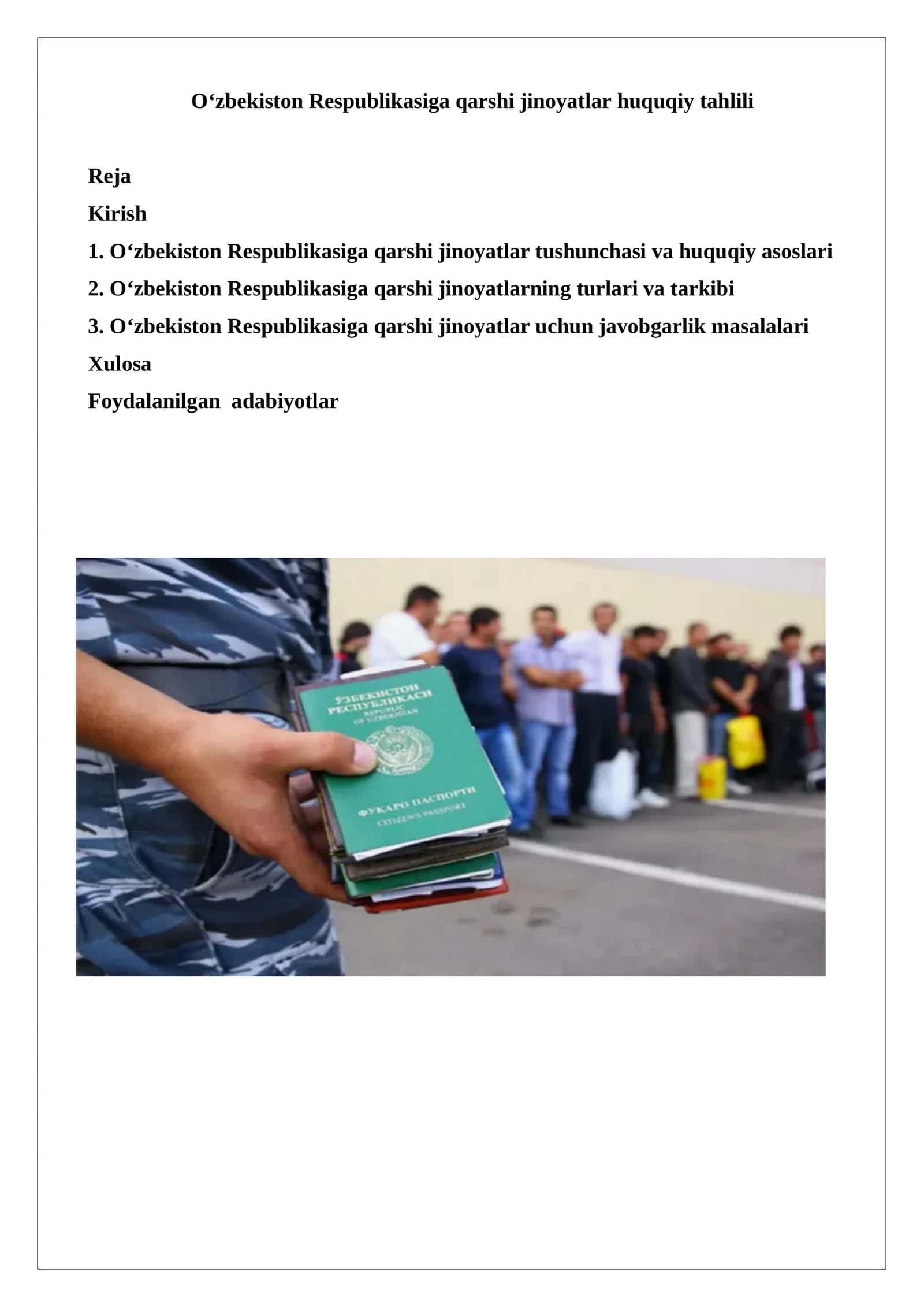 O‘zbekiston Respublikasiga qarshi jinoyatlar huquqiy tahlili 1
