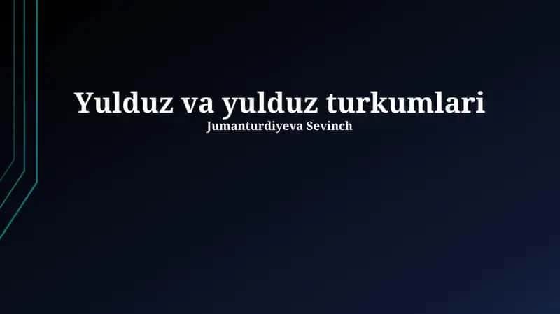 Yulduz va yulduz turkumlari 1