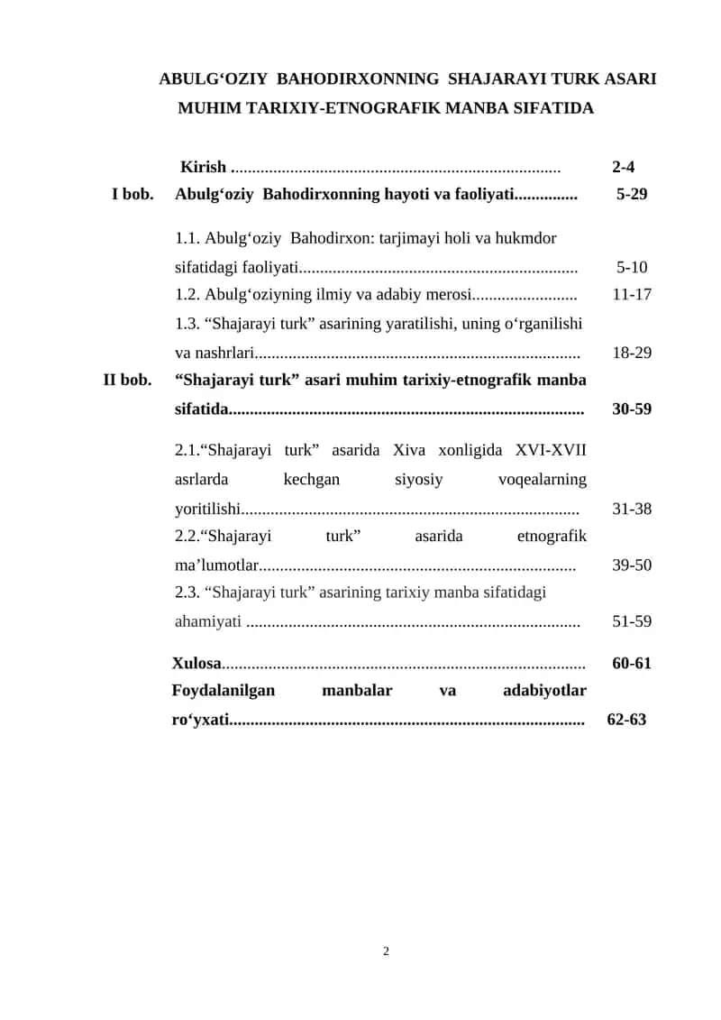ABULG‘OZIY BAHODIRXONNING SHAJARAYI TURK ASARI MUHIM TARIXIY-ETNOGRAFIK MANBA SIFATIDA 1