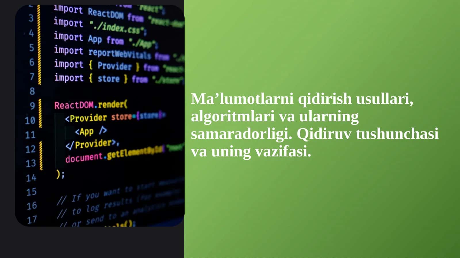 Ma’lumotlarni qidirish usullari, algoritmlari va ularning samaradorligi 1