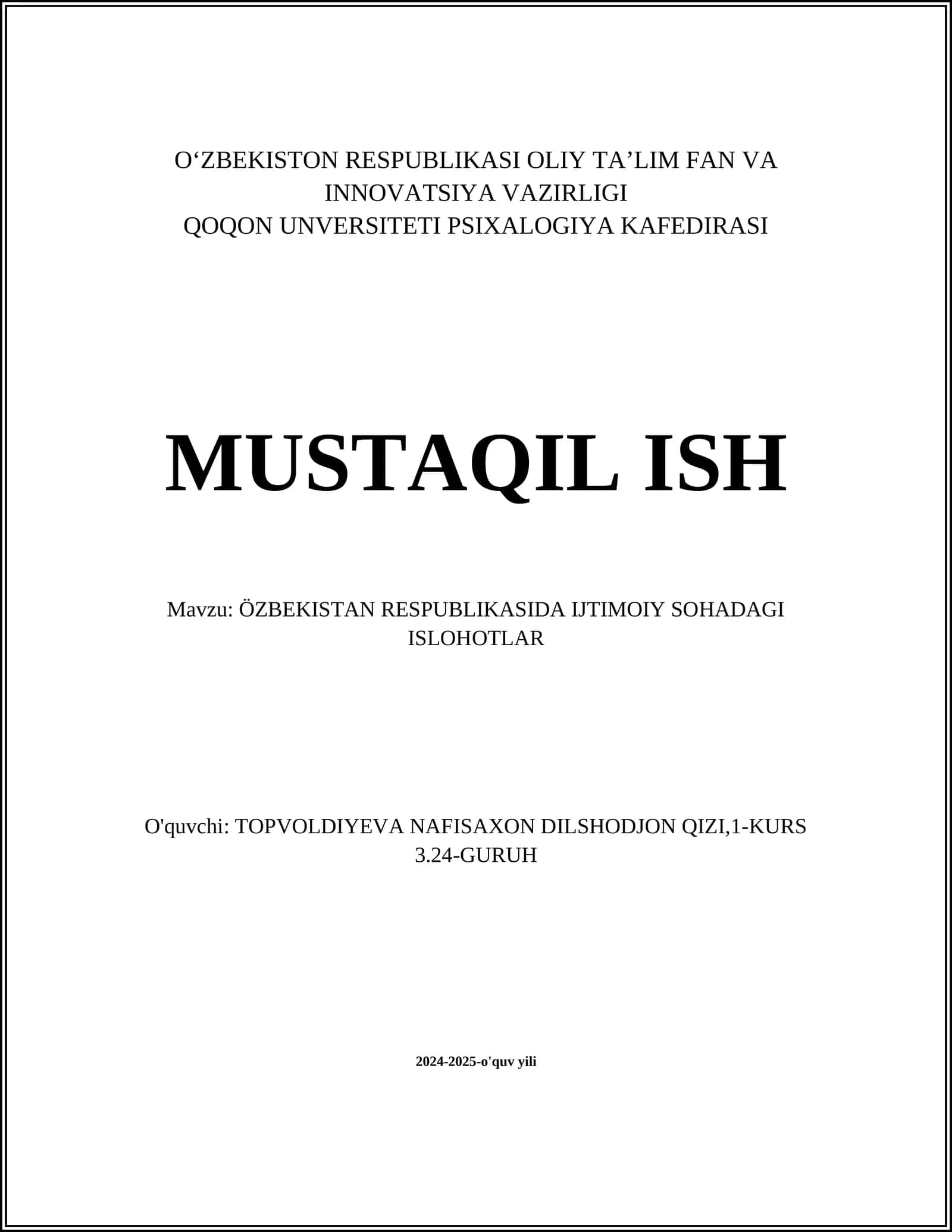 Ta'lim sohasidagi islohotlar 1