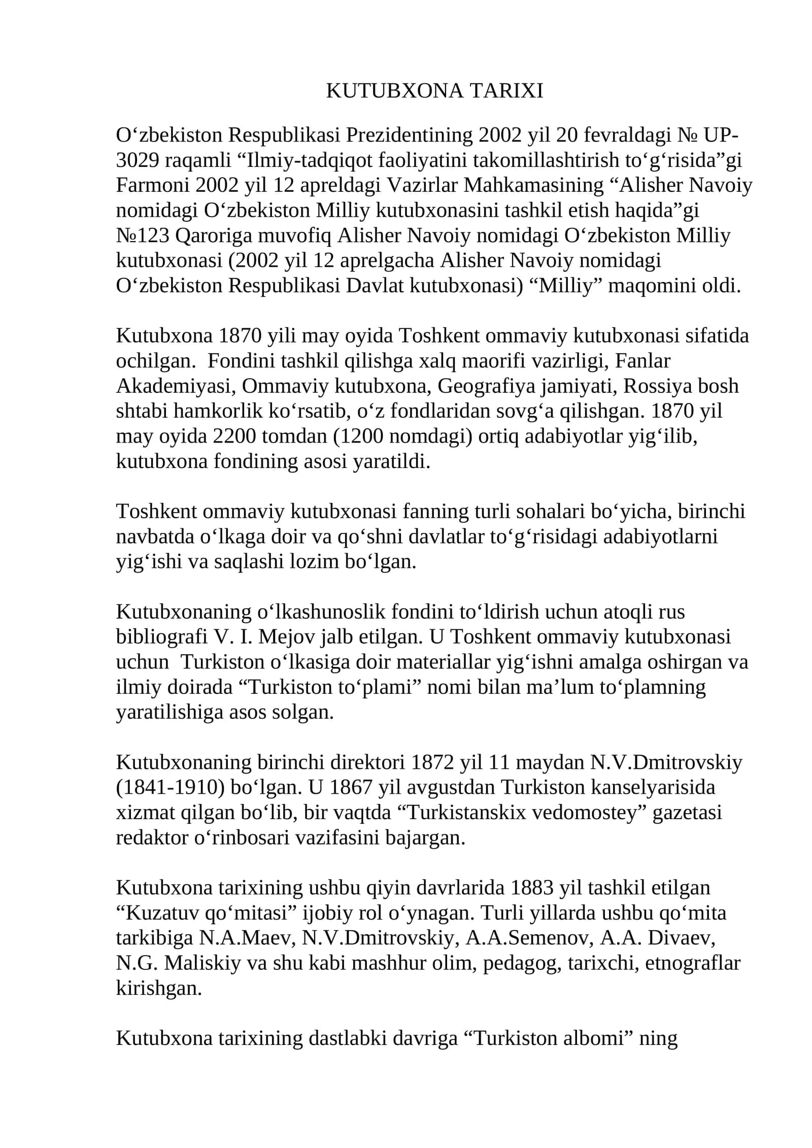 KUTUBXONA TARIXI 1