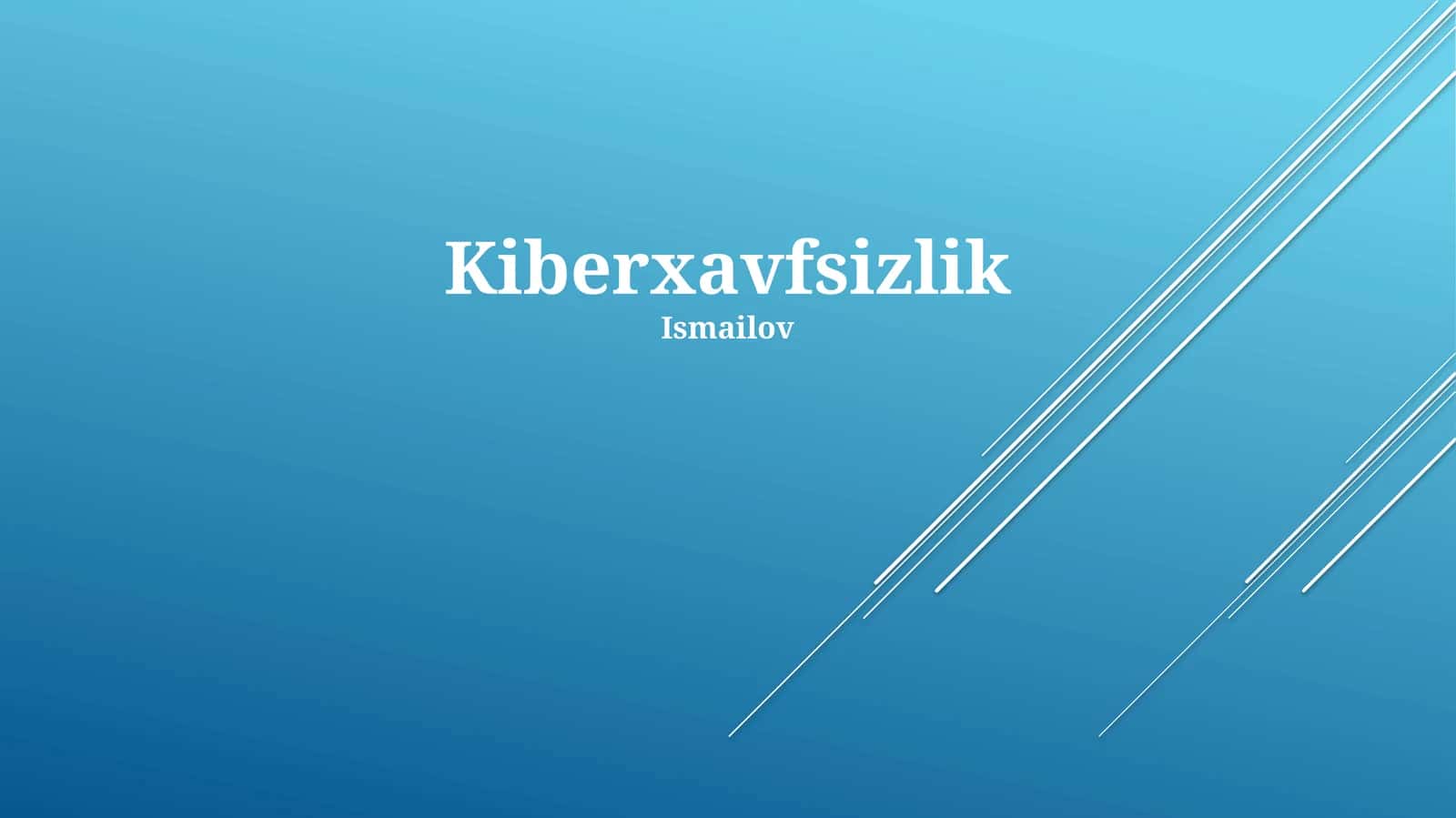 Kiberxavfsizlik 1