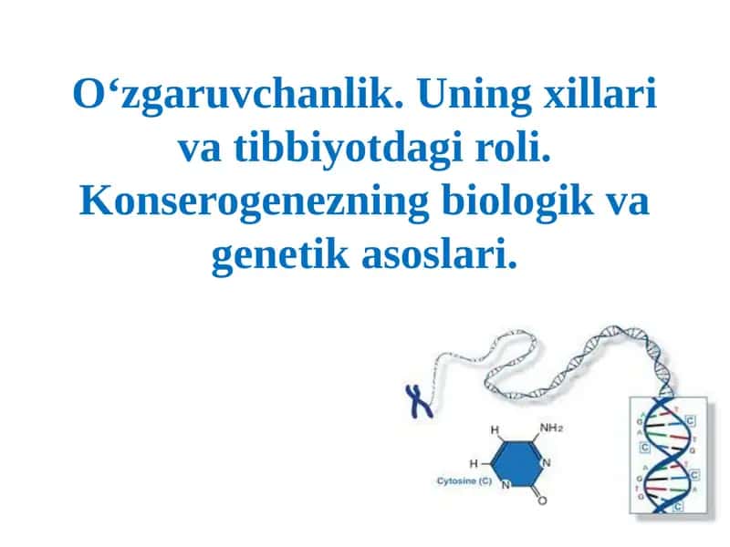 O‘zgaruvchanlik va uning xillari 1