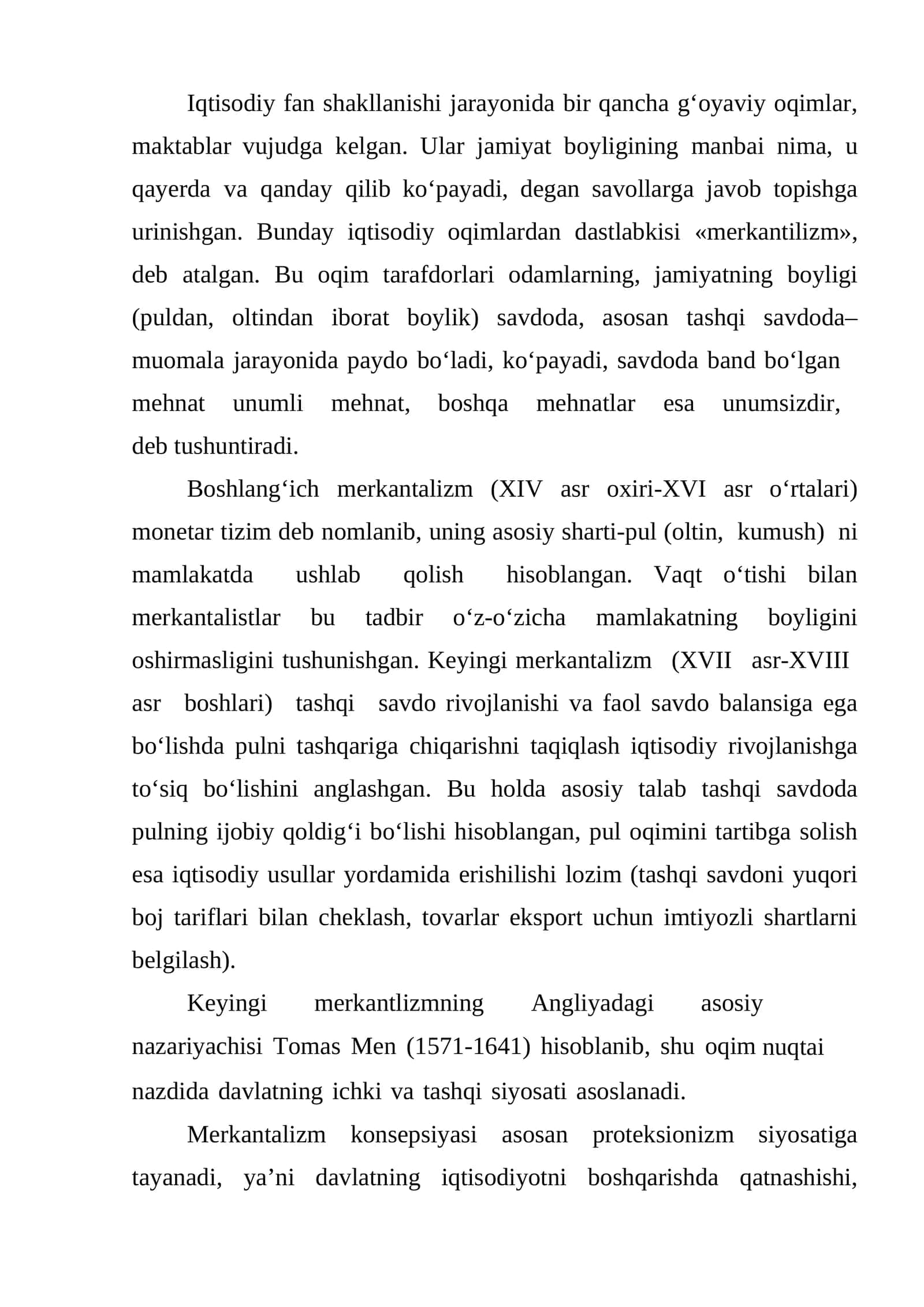 Iqtisodiyot nazariyasi faniga kirish 1