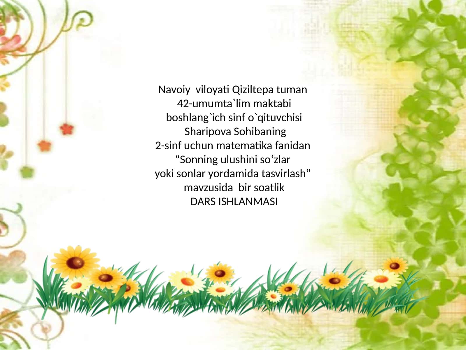 Sonning ulushini so‘zlar yoki sonlar yordamida tasvirlash 1
