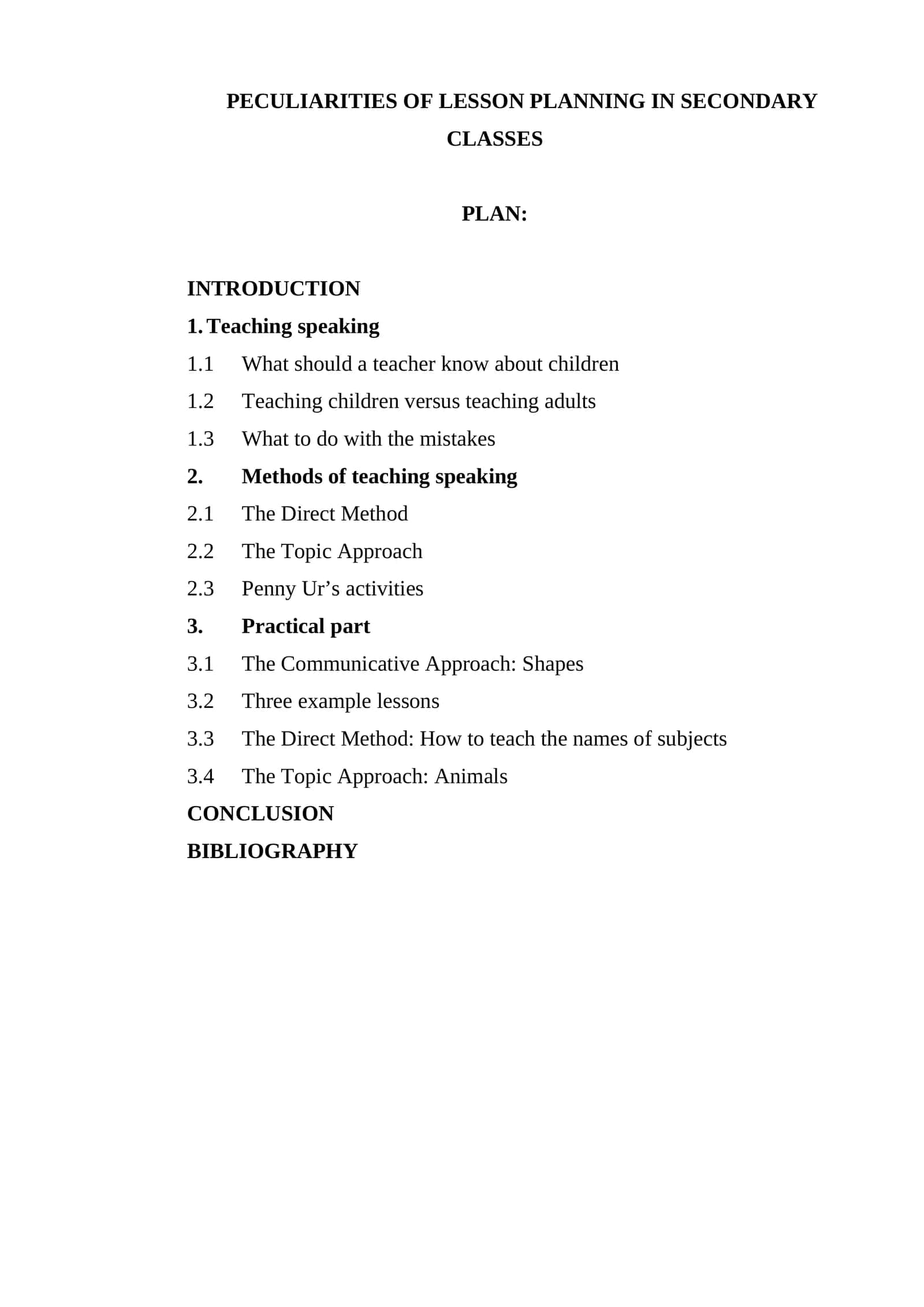 PECULIARITIES OF LESSON PLANNING IN SECONDARY CLASSES 1