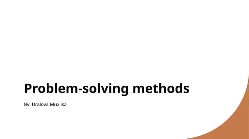 Problem-solving methods 1