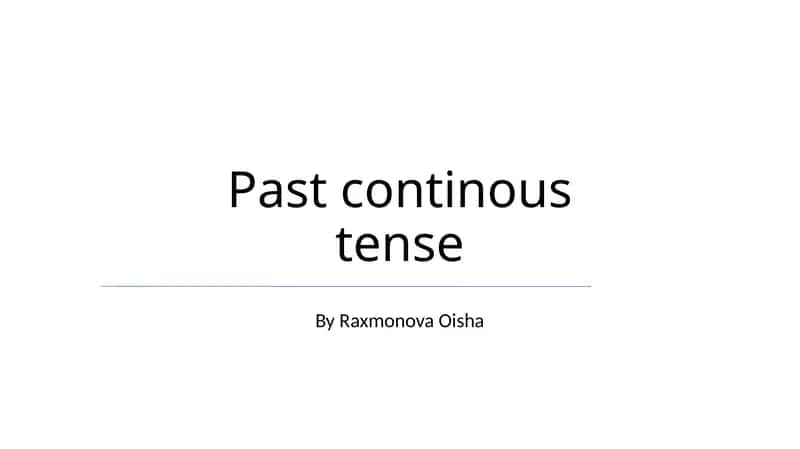 Past continous tense 1