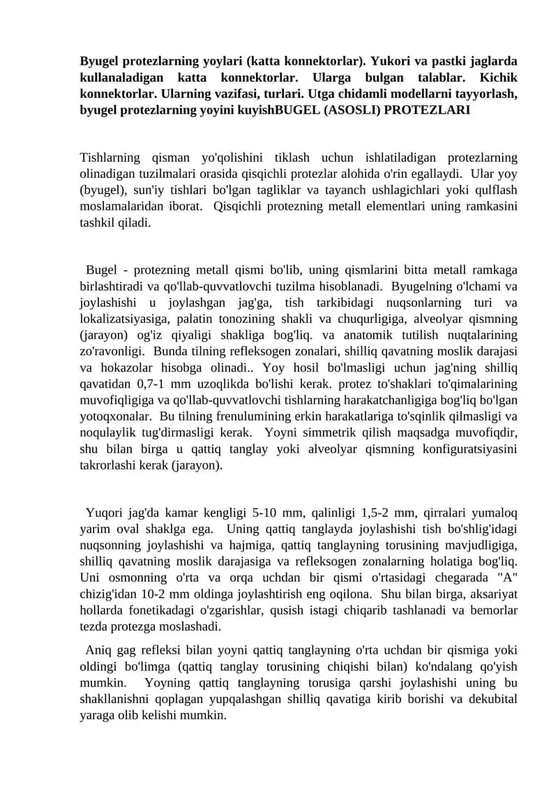 BUGEL (ASOSLI) PROTEZLARI 1