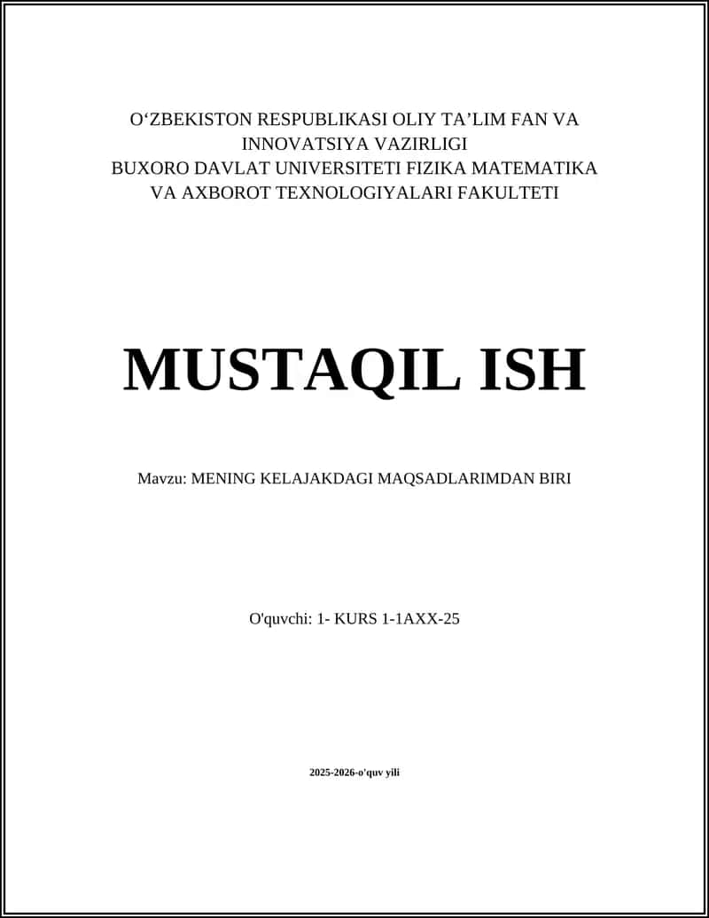 MENING KELAJAKDAGI MAQSADLARIMDAN BIRI 1