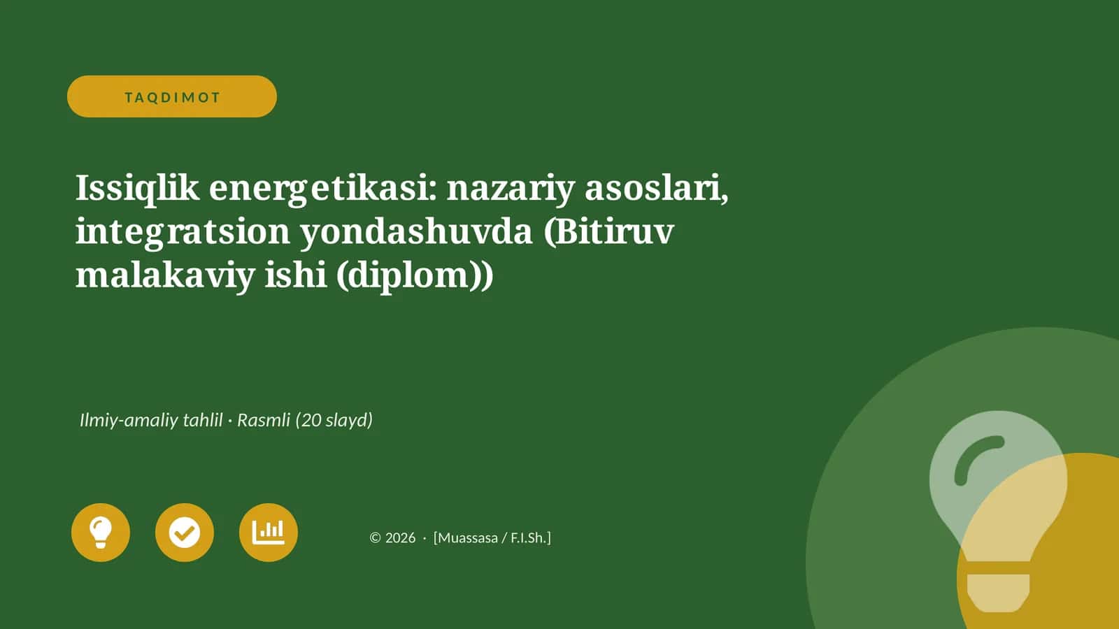 Issiqlik energetikasi: nazariy asoslari, integratsion yondashuvda 1